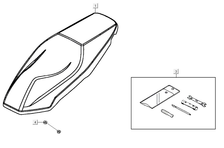 Sattel Kymco Agility 16'+ 4t glänzend schwarz
