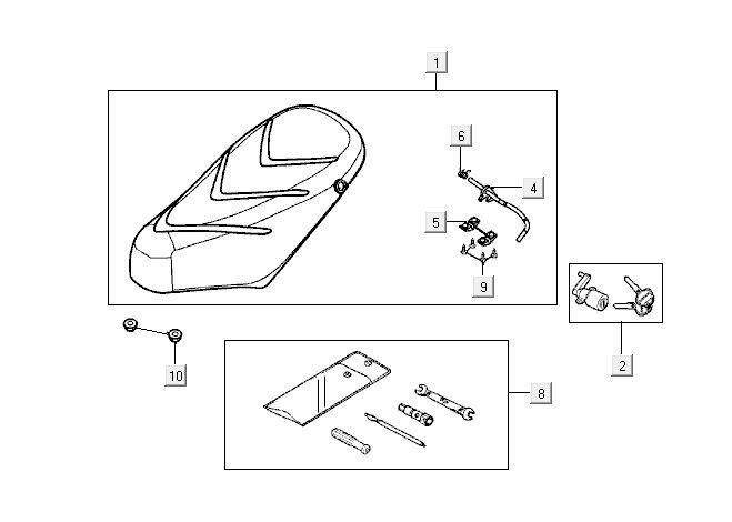 Sattel Kymco Super9 2-Takt nm Silber