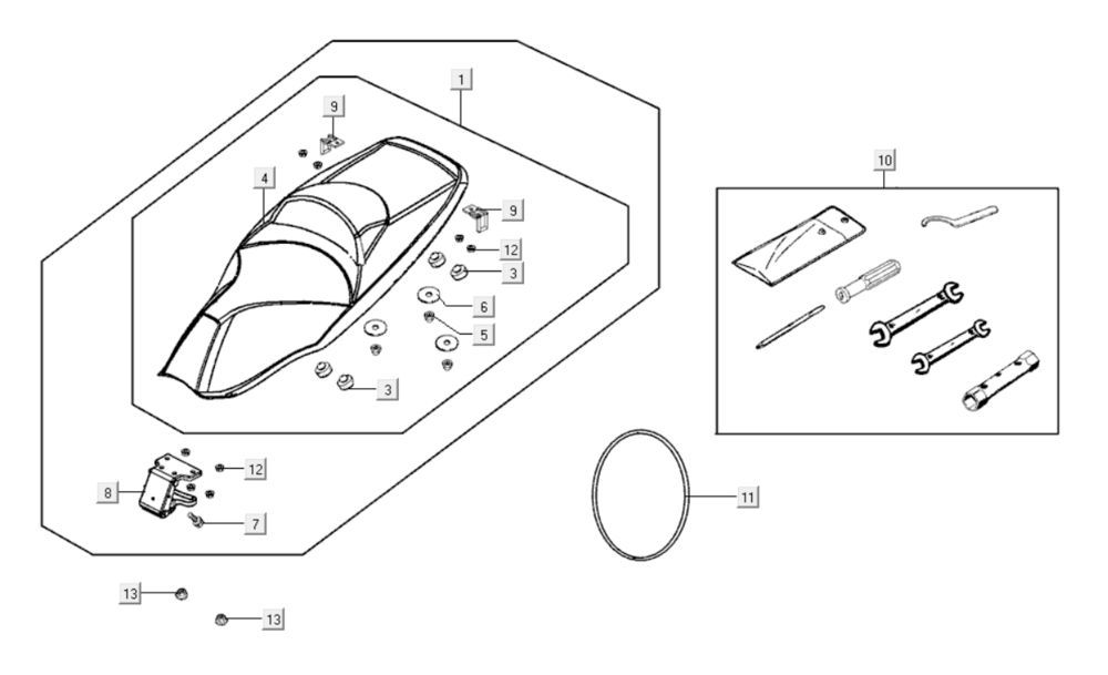 Sattel Kymco Xciting 400i Gelb
