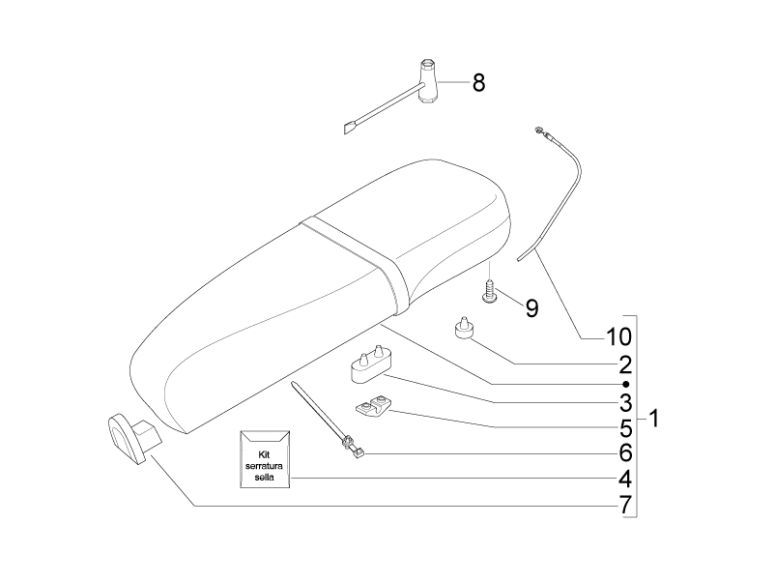 Sattel Vespa Lxv 25km 4-Takt-2-Ventil
