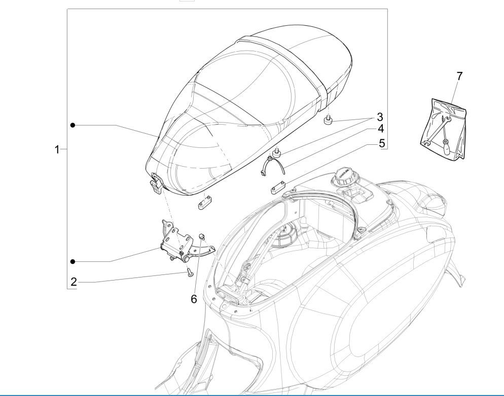 Sattel/Sitzen Vespa Sprint 125 4T 3V IE ABS