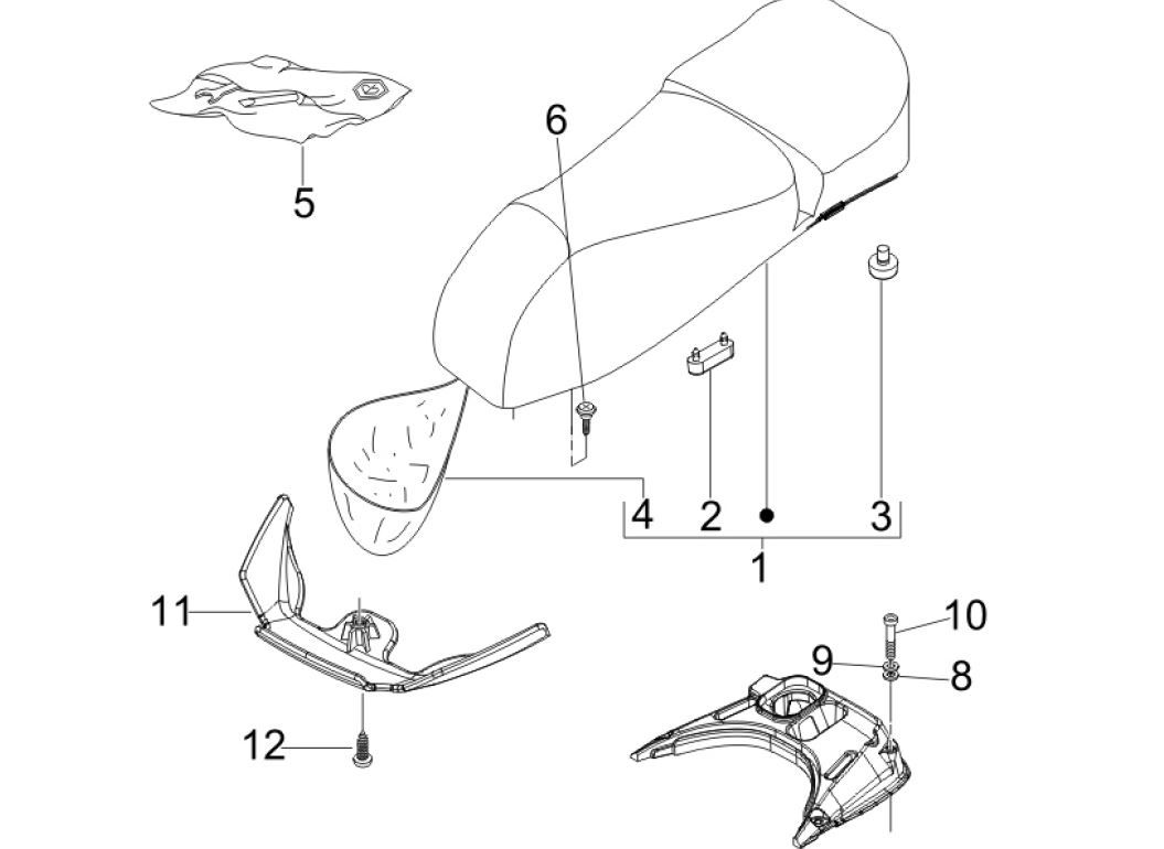 Sattel/Sitzen Vespa GTV 250 4T 4V IE