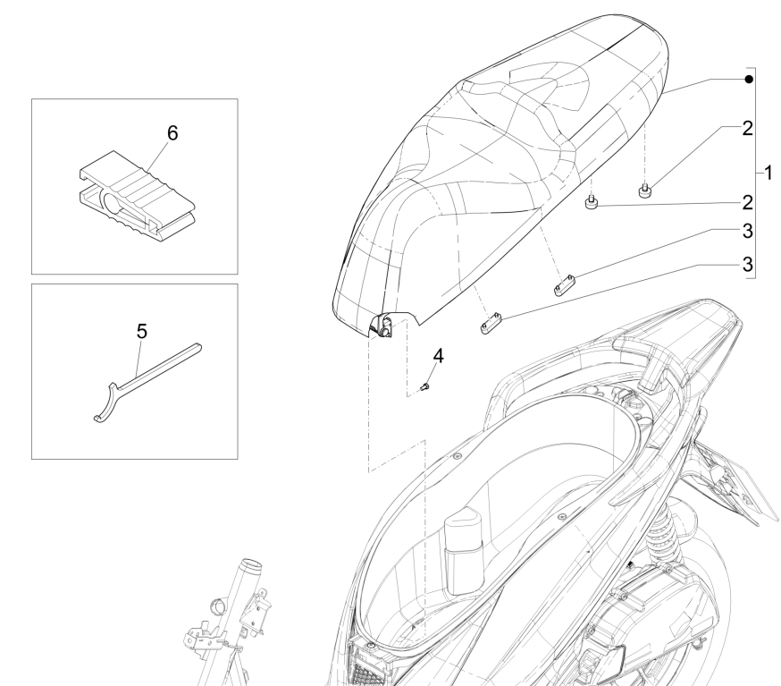 Sitz/Sitz Piaggio Medley 150 4T IE ABS E4 2016-2020 (EMEA)
