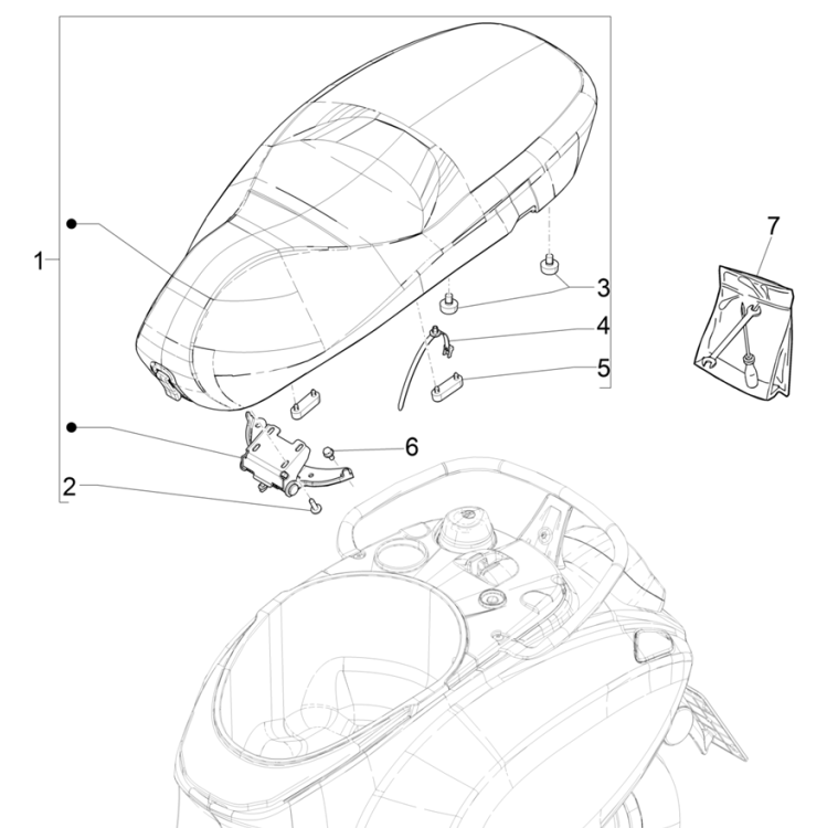 Elektrischer Sitz/Sitz Vespa 45KM/H E5 2021 (EMEA)