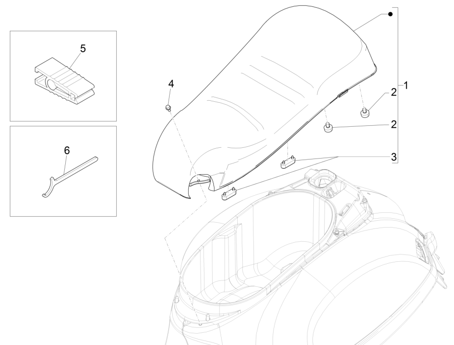Sattel/Sitz Vespa GTS 125 4T E5 ABS 2021 (EMEA)