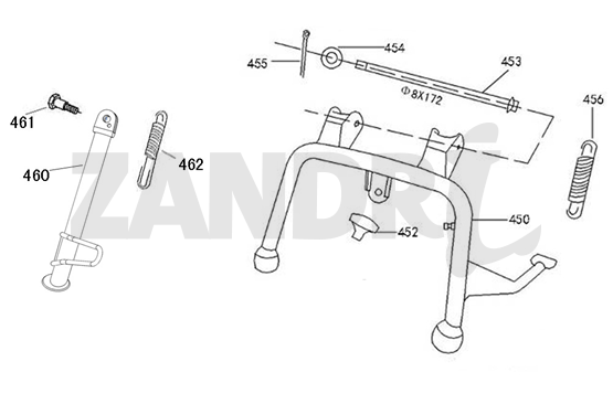 Seitenständer Santini Capri hellblau metallic