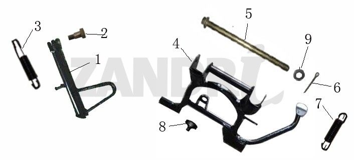 Seitlicher Haupständer BTC Grande Retro GT1 rauchig