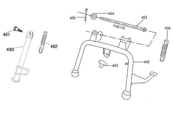 Seitenständer Luuko Roman matt dunkelblau