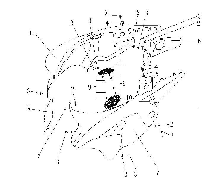 Seitenverkleidung Generic Cracker schwarz 2010 2-Takt 25