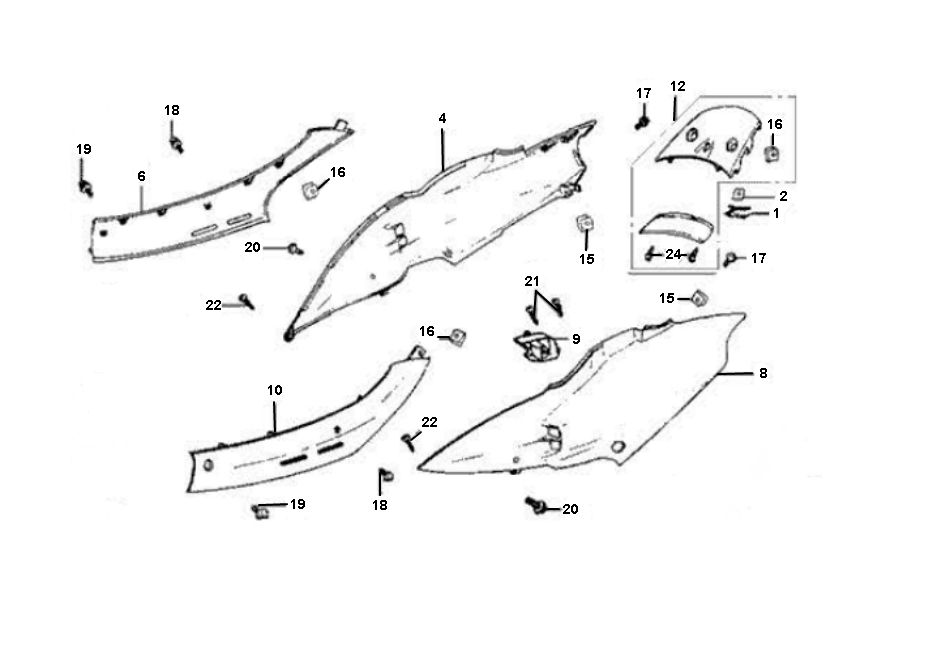 Seitenverkleidung Sym Jet Euro-X 2-Takt