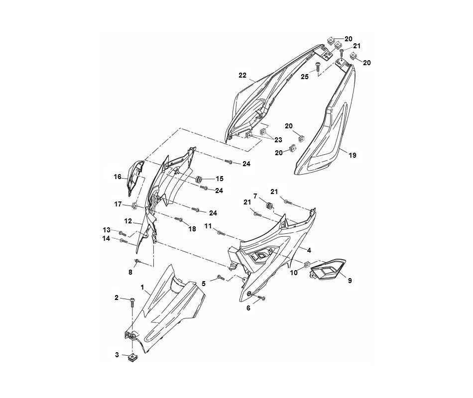 Seitenverkleidung Yamaha Aerox 4-Takt 2014