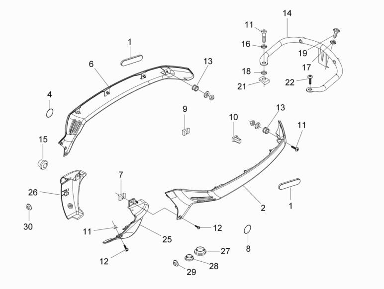Seitenschwellern - Pick-up Bracket Vespa Lx 25km 4-Takt 2-Ventil