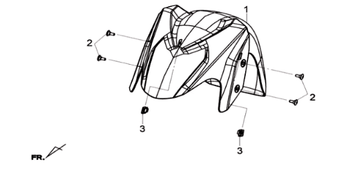 Vorderradschutzblech Sym Joymax 125I ABS Silber (S-7S)