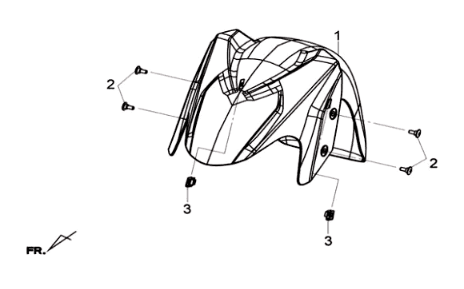 Vorderradschutzblech Sym Joymax 125I ABS Schwarz (BK-2123S)