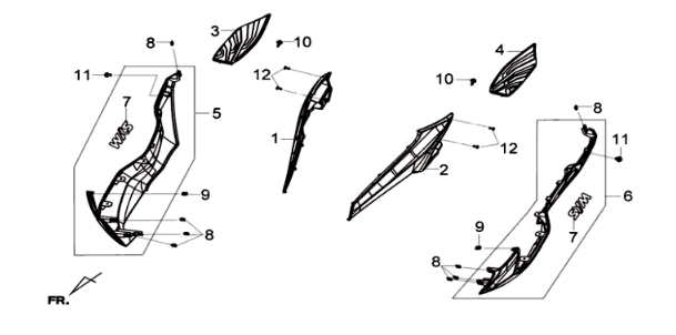 Beschichtung 2 Sym Joymax 125I ABS Schwarz (BK-213S)