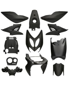 Verkleidungssatz Yamaha Aerox / MBK Nitro Matt Schwarz (bis 2013) 12-teilig Mezoly