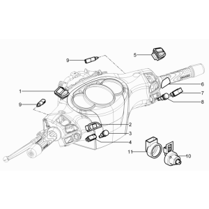 Umschalter - Wahlschalter - Taster - Schalter Piaggio Beverly 125 RST 4T 4V IE E3 2010-2015 (EMEA)