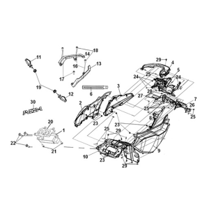 Body cover Sym ADX 125i ABS+ TCS E5 2023 PETROL GREEN (GN-546U)