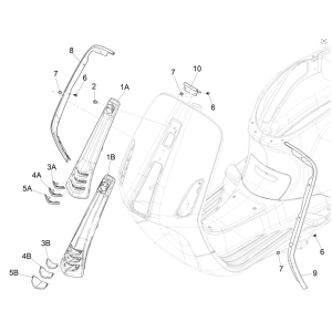 Vespa Sprint 4-Takt 3V Frontplatte (Euro4-Injektion IGET) Sport Grey 715/C
