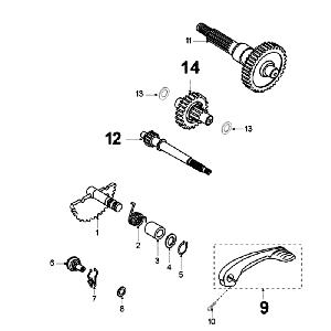 Antriebswellen - Kickstarter Peugeot New Vivacity 2-Takt Dunkelblau