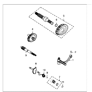 Antriebswellen - Kickstarter Peugeot Tweet altbeige