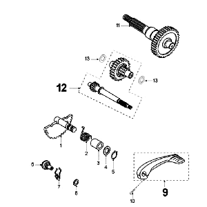 Antriebswellen Kickstarter Peugeot Jet Force LC schwarz