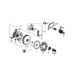 Antrieb mit Kettenrad Sym Orbit (BU289) blau