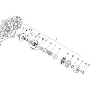 Antriebsrolle Gilera Runner 200cc VXR 4-Takt 2006-Aangedreven poelie Gilera Runner 200cc VXR
