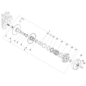Vespa GTS 125 4T E4 ABS 2019 angetriebene Riemenscheibe (EMEA)