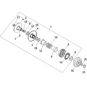 Riemenscheibe mit Antrieb Vespa GTS 250 ie 2005-2016 (ohne ABS)