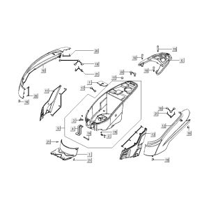Heckhauben Kymco People S 4-Takt deep ocean blue