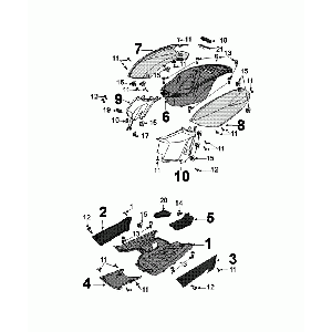 Hintere Beschichtung Peugeot Kisbee eisig weiß original euro4