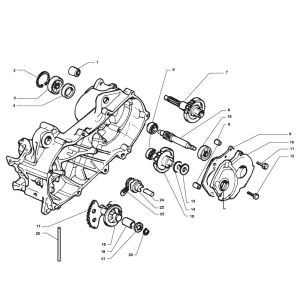 Hinterachse Yamaha Jog-R LC 2-Takt