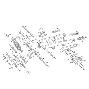 Schwinge Derbi Senda R altes Modell
