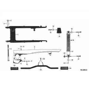 Schwinge - Kettenschutz - Stoßdämpfer Zundapp GTS 50 529-020 bis 029
