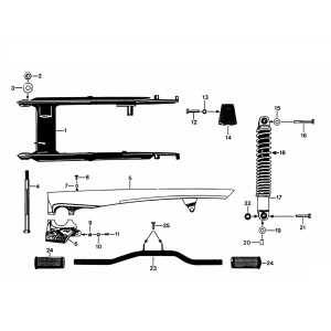 Schwinge - Kettenschutz - Stoßdämpfer Zundapp 530 alle Typen