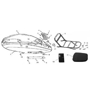 Hintere Abdeckung - Träger China GT weiß