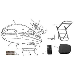 Hintere Abdeckung Turbo RG50 125cc