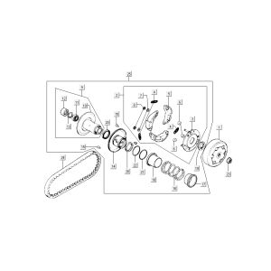 Hintere Kupplung - V-Saite Kymco B&W LC 2-Takt Silber