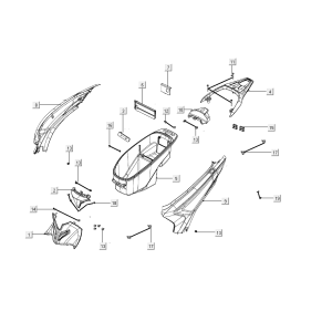 TEILE DECKEL HINTEN Kymco People S 50i E4 Blau