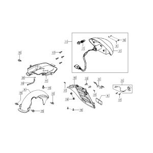 Rücklichthauben Kymco Sento 4-Takt Pink