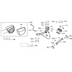 Rücklichtkappe AGM Vx50s dunkelblau