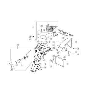 Rücklichthauben Kymco Grand Dink 2-Takt Anthrazit