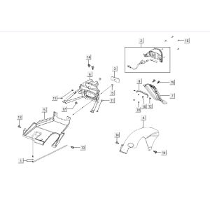 Rücklicht-Kotflügel Kymco Agility Fat 12' 4-Takt Eiche Metallic