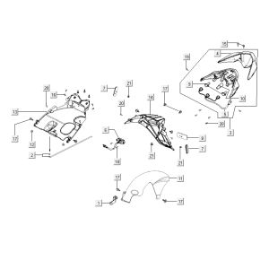 Kotflügel Rücklicht Kymco Agility RS 4-Takt schwarz 11