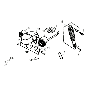 Rücklicht - Heckteleskop Sym Allo (WH871) champagner