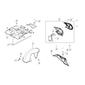 Rücklicht - Heckhauben Kymco Like 4-Takt schwarz glänzend wie T T 2015