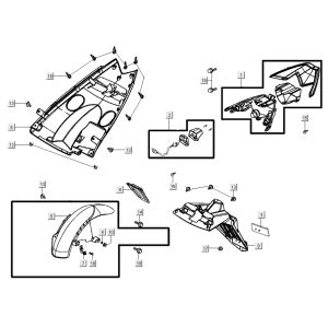 Rücklicht+Haube Kymco Super 8 Street 4-Takt rot