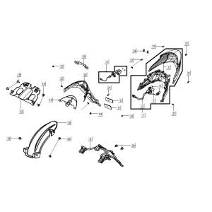 Rücklicht AGILITY 16+ 4T 200i Matt Metallic Silber