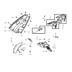 Rücklicht+Haube Kymco Super8 Street 50i E4 Matt Schwarz
